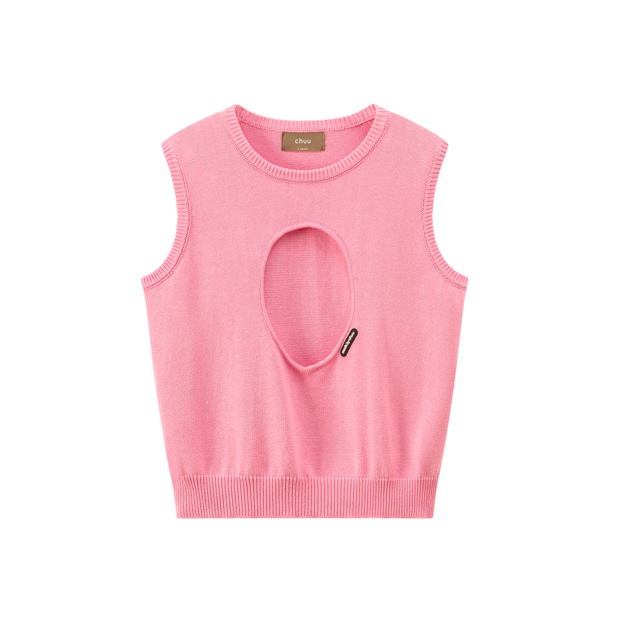 CHUU Medallion Cutout Sleeveless Sweatshirt