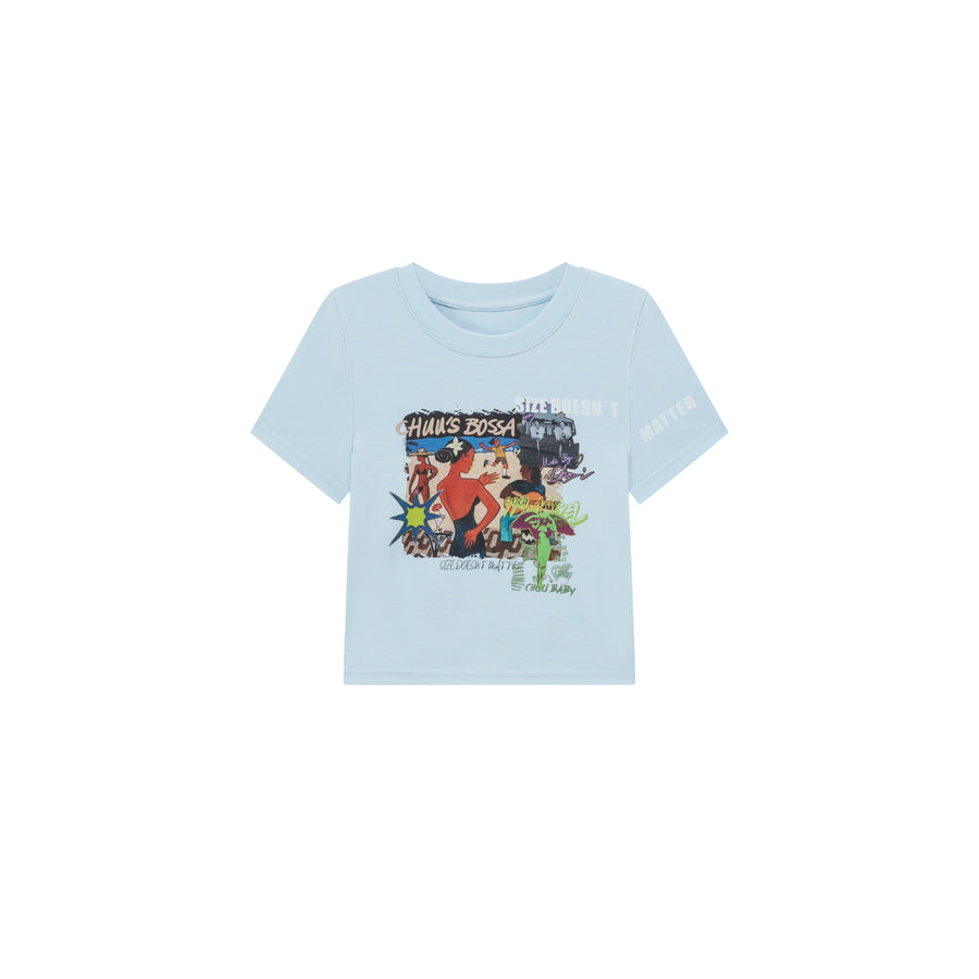 CHUU Size Doesnt Matter Beach Day Cropped T-Shirt