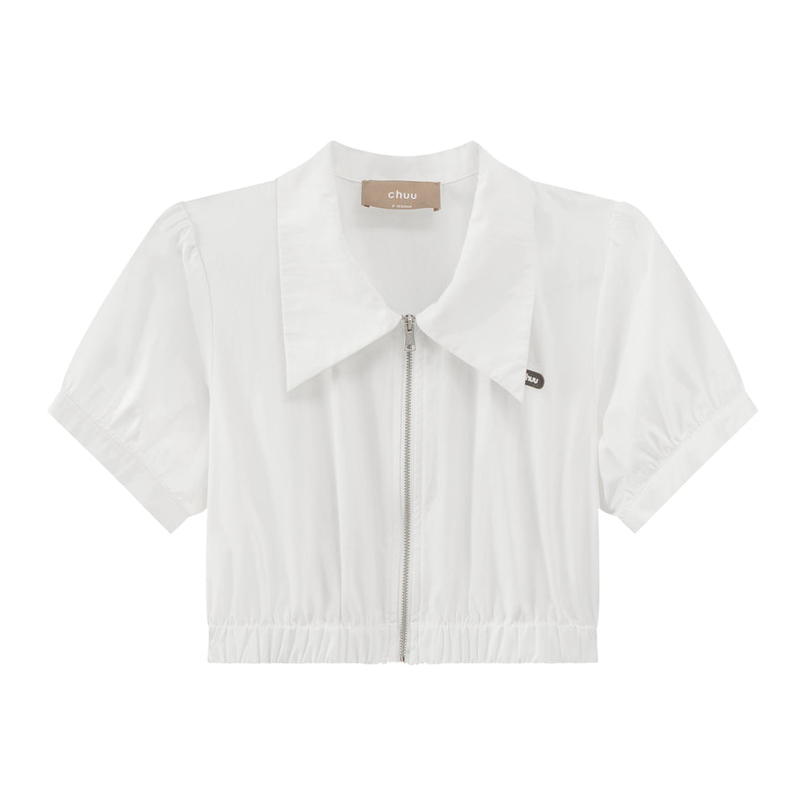 CHUU Puff Sleeve Cropped Shirt