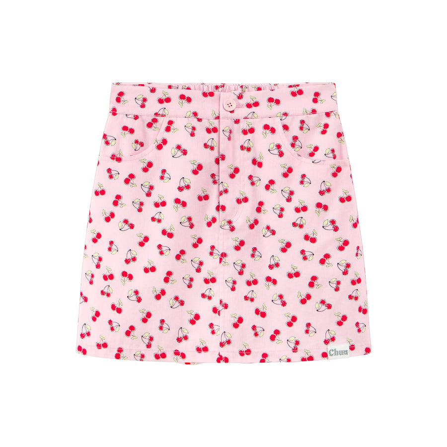 CHUU Cherry Print A-Line Mini Skirt