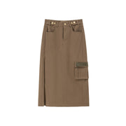 A New Thing Split A-Line Cargo Skirt