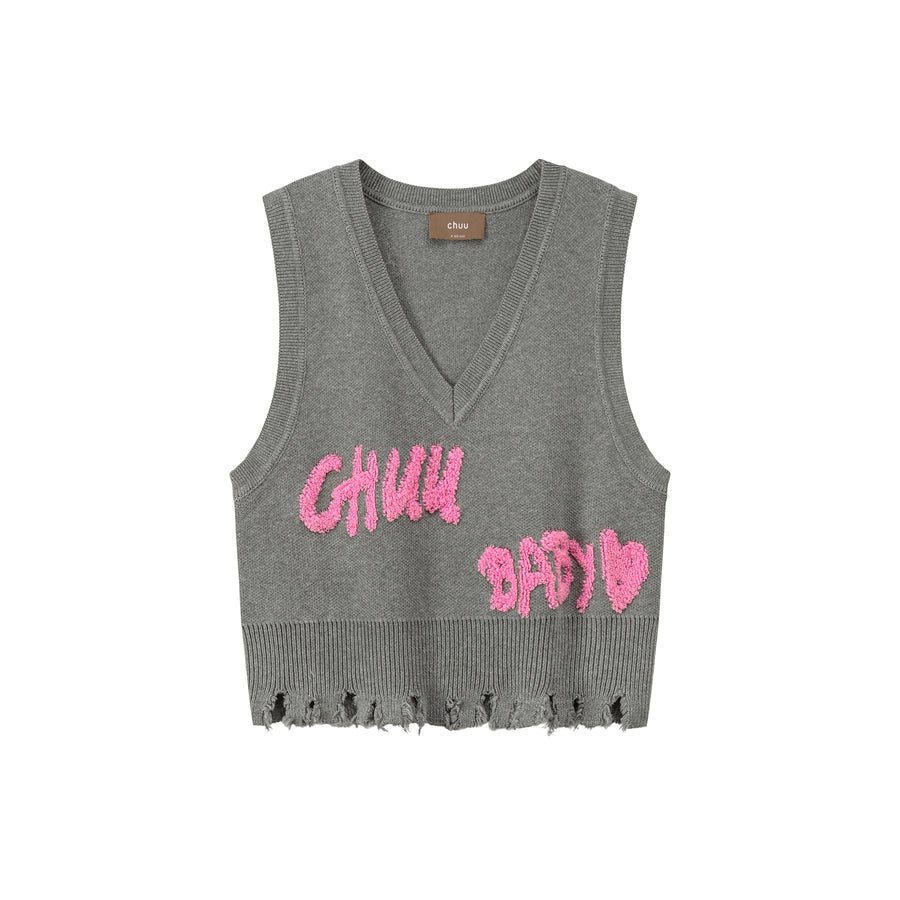 CHUU My Heart Is Pounding Knit Vest