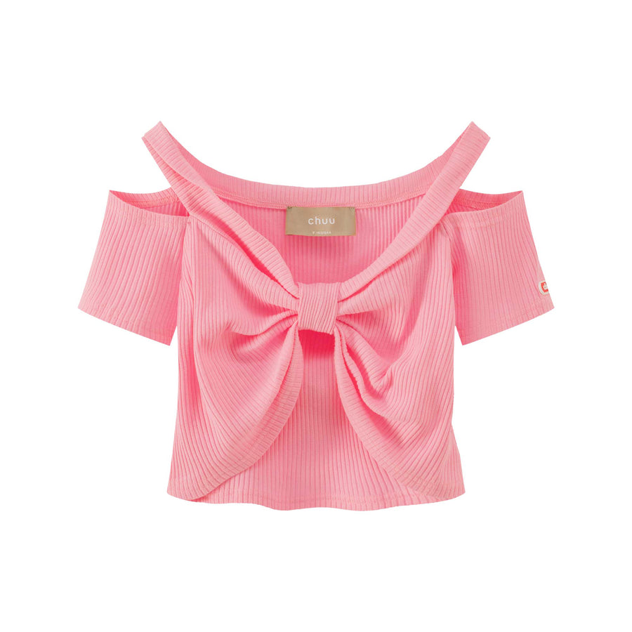 CHUU Shirring Off Shoulder T-Shirt