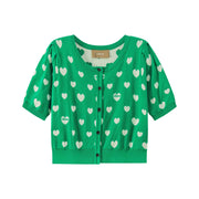 Heart Short Sleeve Knit Cardigan