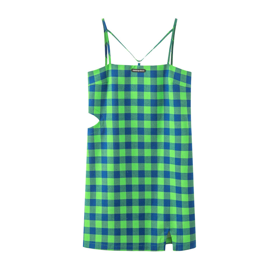 CHUU Check Sleeveless Mini Dress