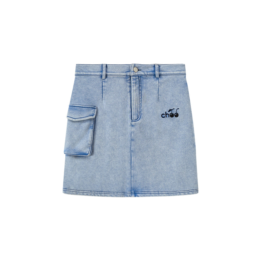 CHUU One Thing About Me High-Waist A-Line Denim Skirt