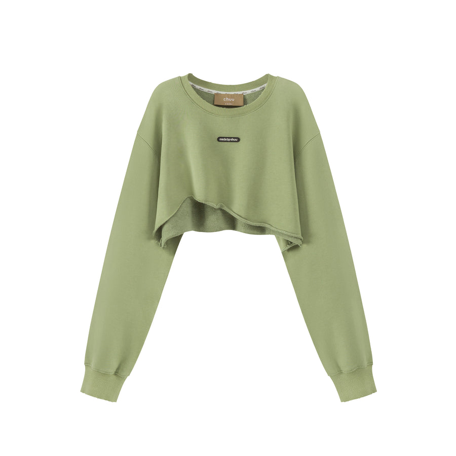 CHUU Simple Cut Crop Sweatshirt