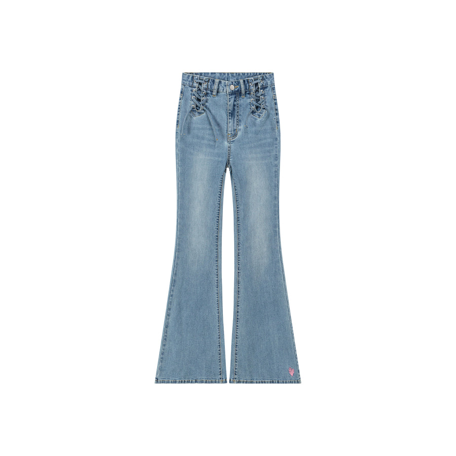 CHUU Half Of My Heart Bootcut Denim Jeans