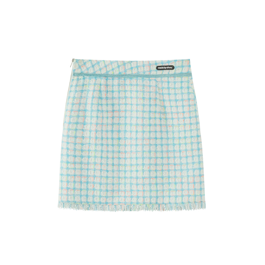 CHUU Tweed Check Mini Skirt