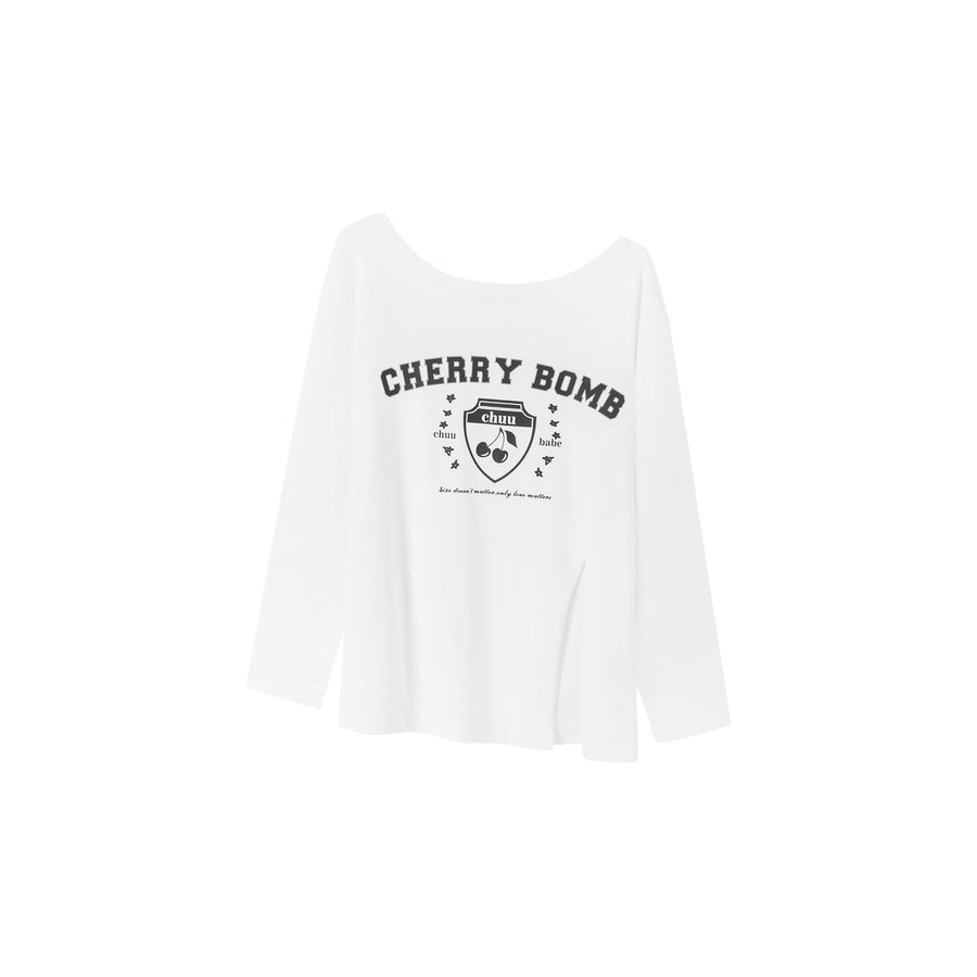 CHUU Cherry Bomb Split Loose Fit T-Shirt