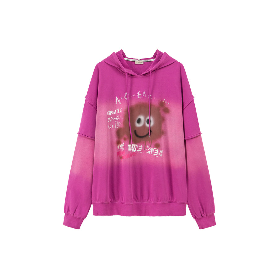 CHUU Smiling Character Gradient Loose-Fit Hoodie