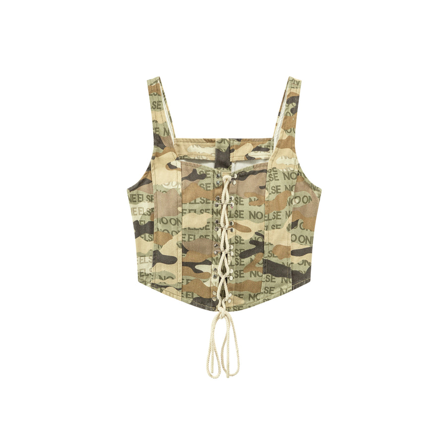 CHUU The Camo Corset Top