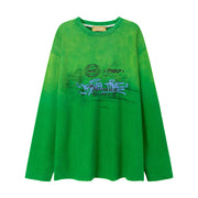 707 Graffiti Loose Fit Long-Sleeves Top