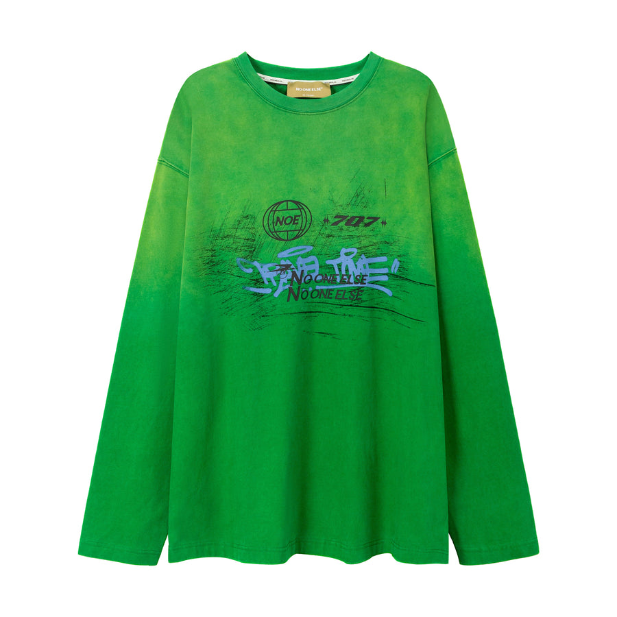 CHUU 707 Graffiti Loose Fit Long-Sleeves Top