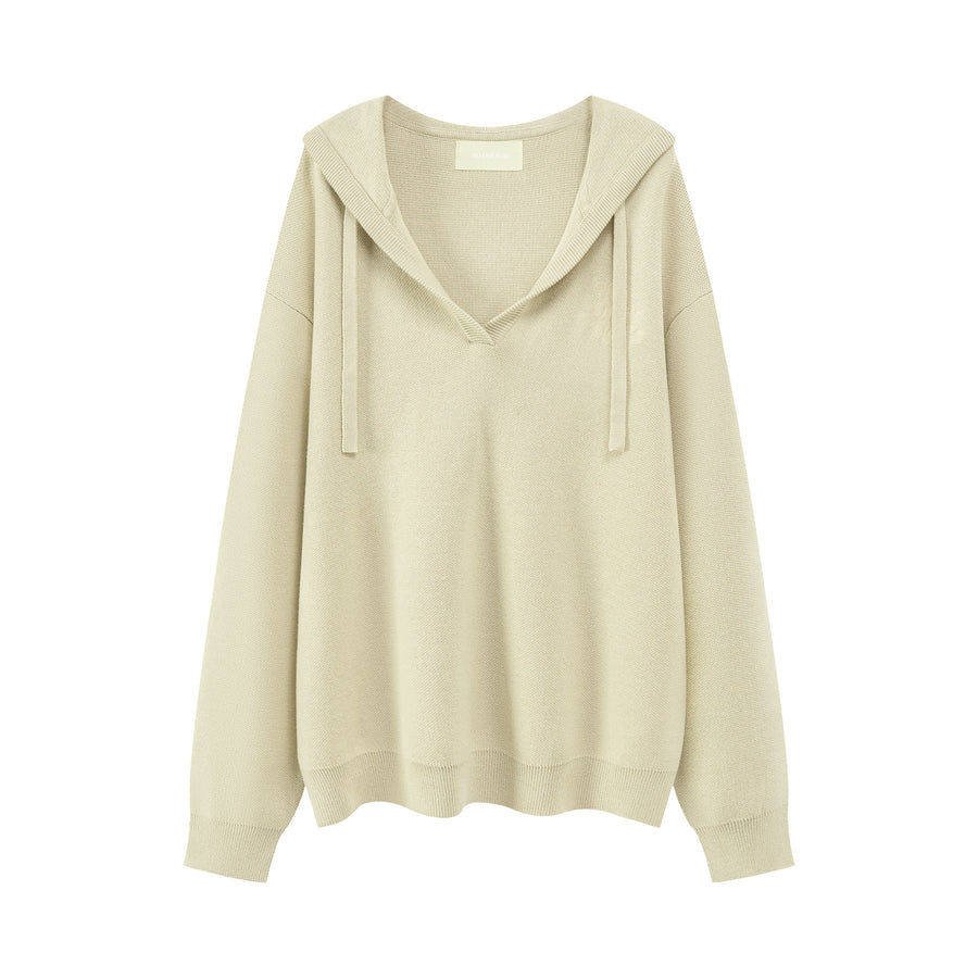 CHUU Simple V-Neck Loose Fit Hoodie