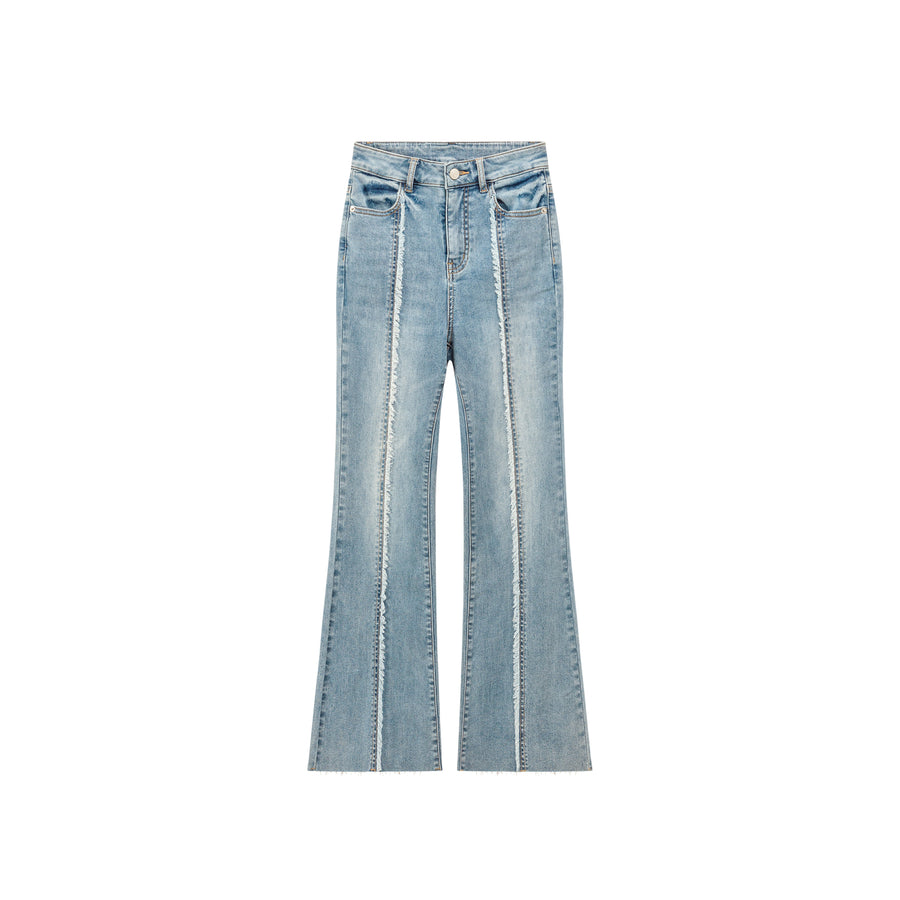 CHUU Sunshine High Waist Bootcut Washed Denim Pants