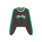 Harleys In Hawaii Heart Collar Cropped Sweatshirt