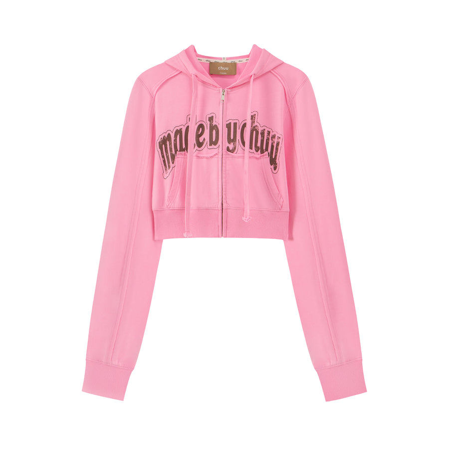 CHUU Cute Sport Crop Hoodie