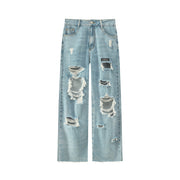 Rough Damaged Wide Jeans