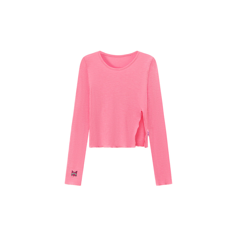 CHUU Slim Side Slit Long Sleeve T-Shirt