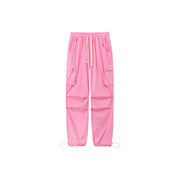 Basic Color String Cargo Wide Pants