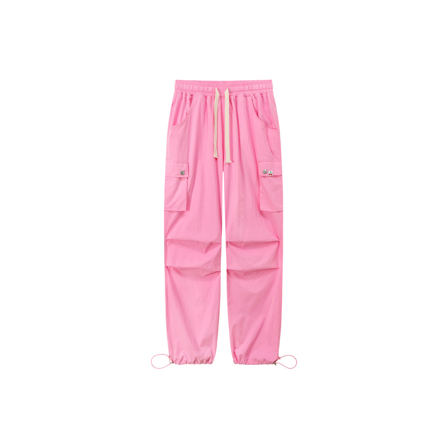 CHUU Basic Color String Cargo Wide Pants