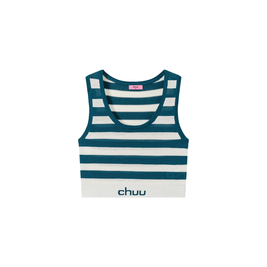 CHUU Striped Crop Top