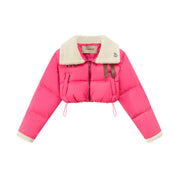 Fleece Collar Crop Padded Jacket