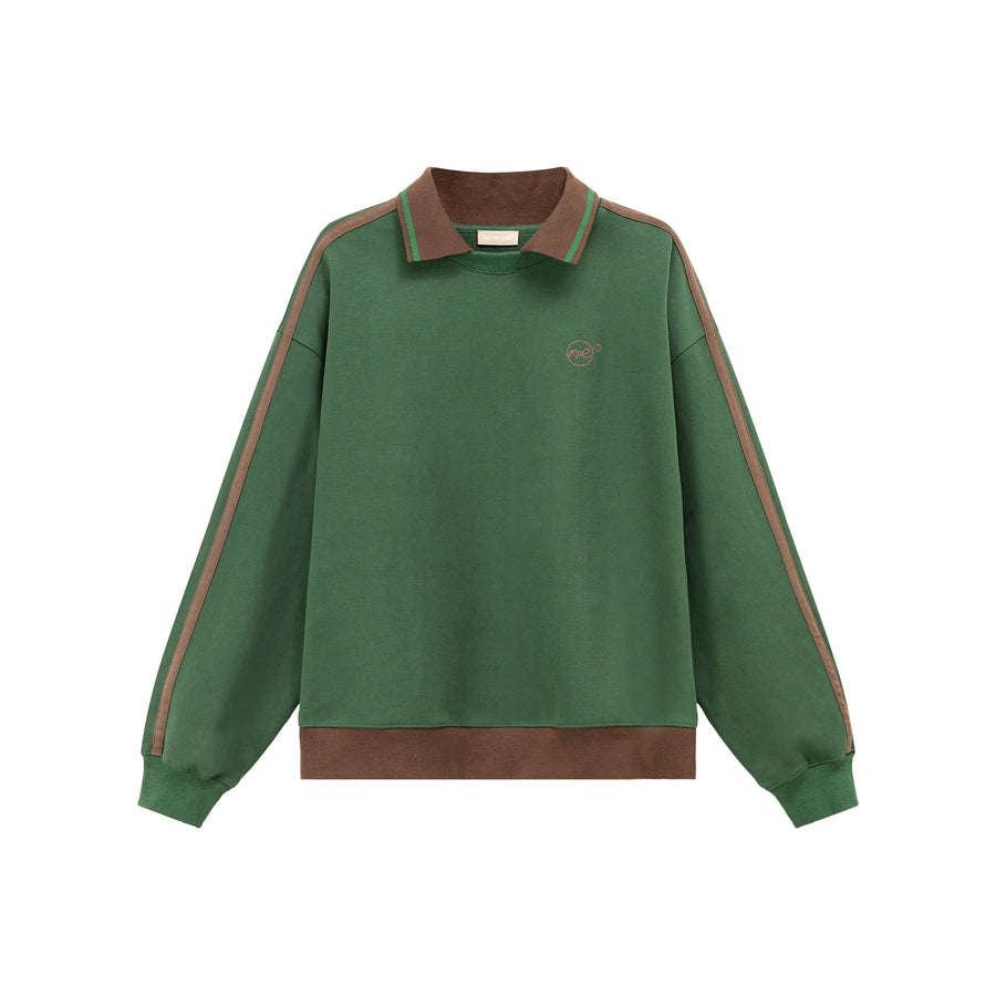 CHUU Polo Collar Loose Fit Sweatshirt