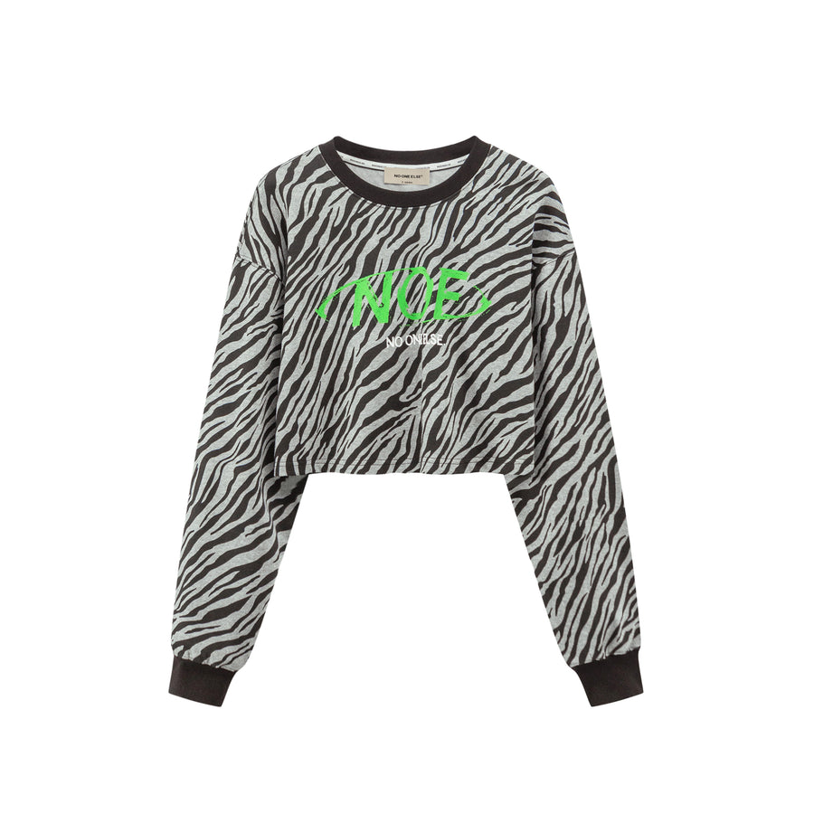 CHUU Zebra Print Crop Top