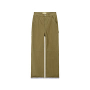 Simple High-Waisted Straight Khaki Pants