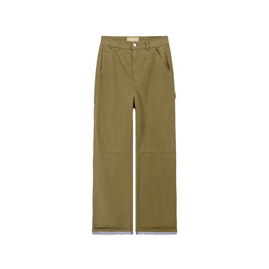 CHUU Simple High-Waisted Straight Khaki Pants