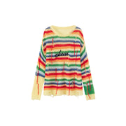 Rainbow Stripe Knit Sweater