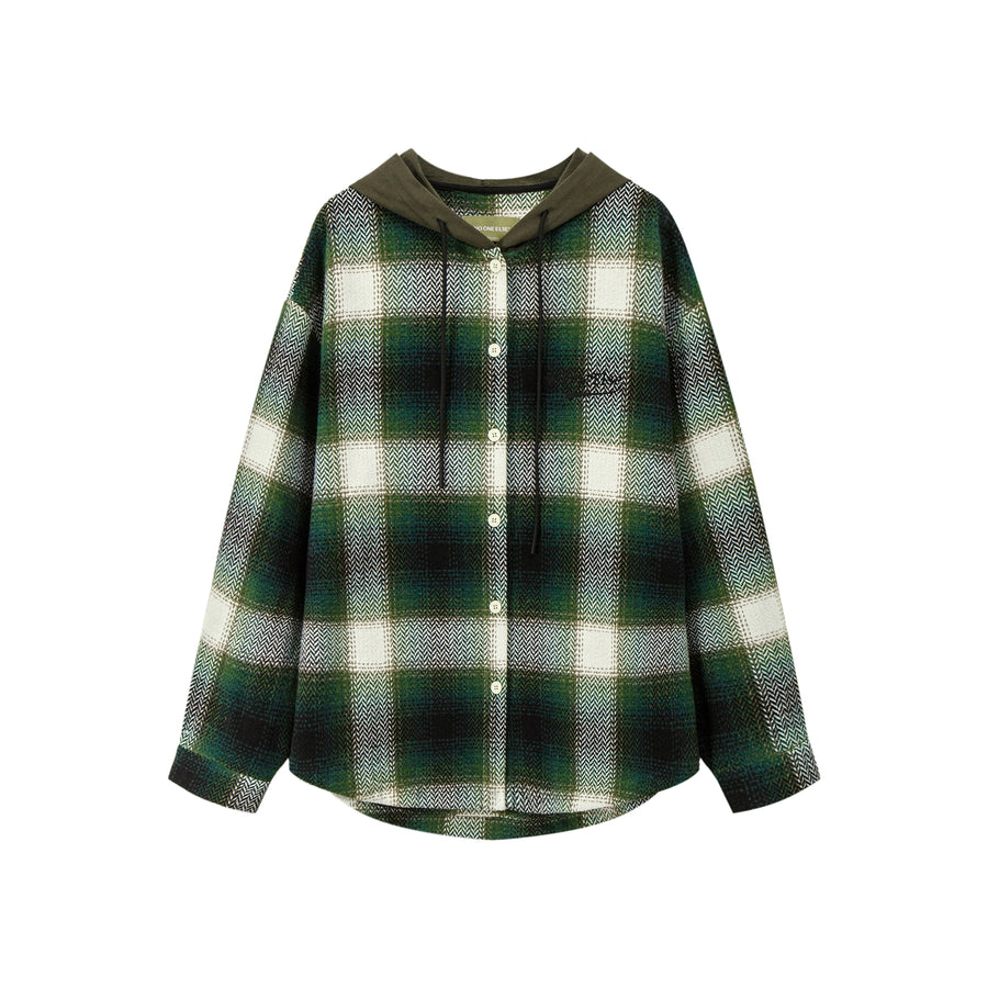 CHUU Scottish Check Hooded Shirt