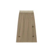 Banded Vintage Slit Long Skirt