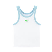 Color Matching Simple Logo Sleeveless Top