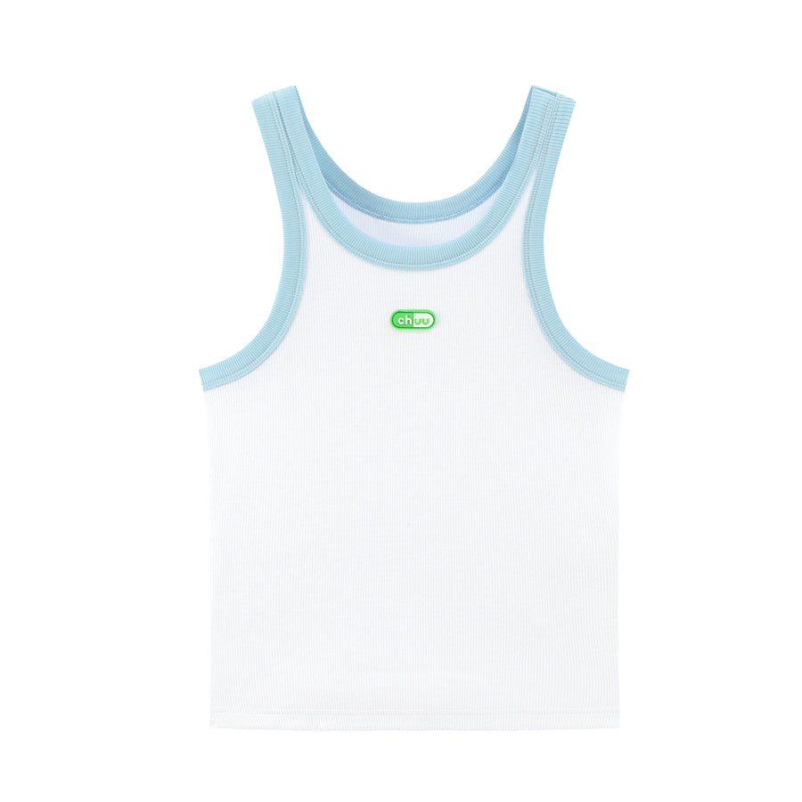 CHUU Color Matching Simple Logo Sleeveless Top