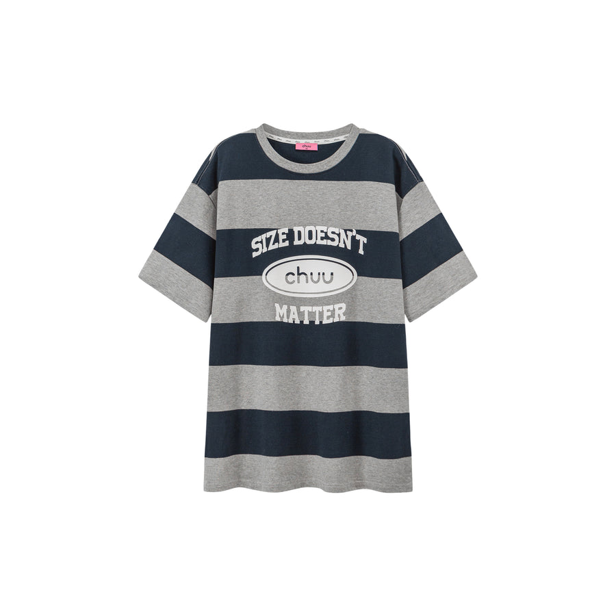 CHUU Size Doesnt Matter Striped Loose Fit T-Shirt