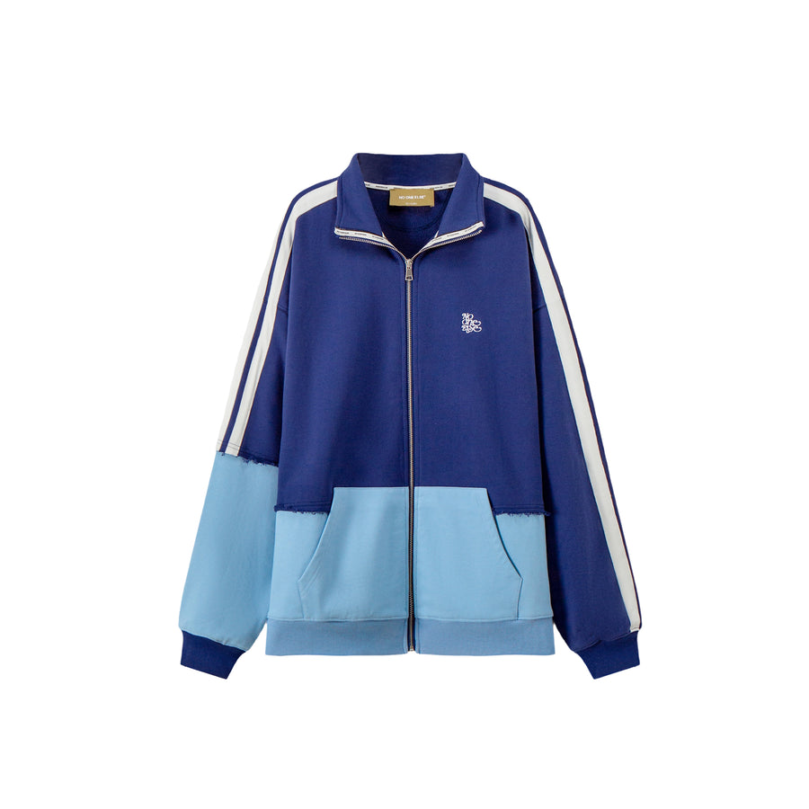 CHUU Color Matching Oversize Zip-Up Hoodie