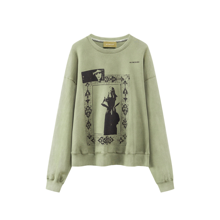 CHUU Vintage Mirror Image Long Sleeve Sweatshirt