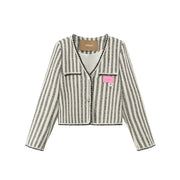 Cupcake Striped V-Neck Jacket