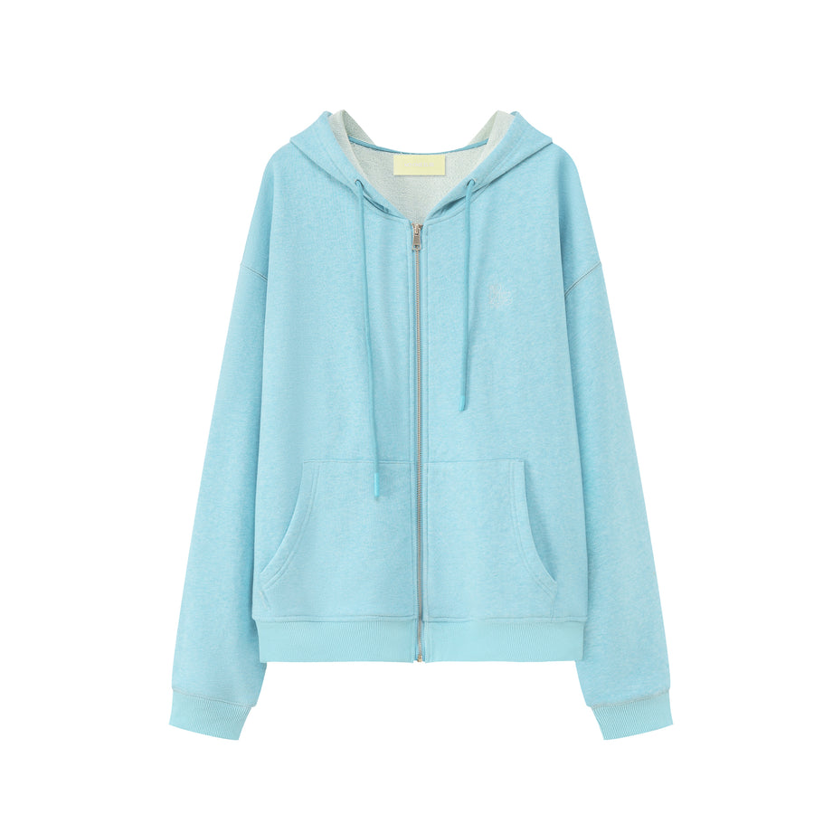 CHUU Lettering Long-Sleeved Zip-Up Hoodie