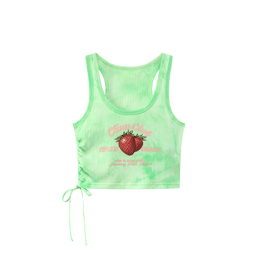 CHUU Rushed Strawberry Sleeveless Shirt