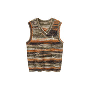 Mixed Color Blur Stripes Knit Vest