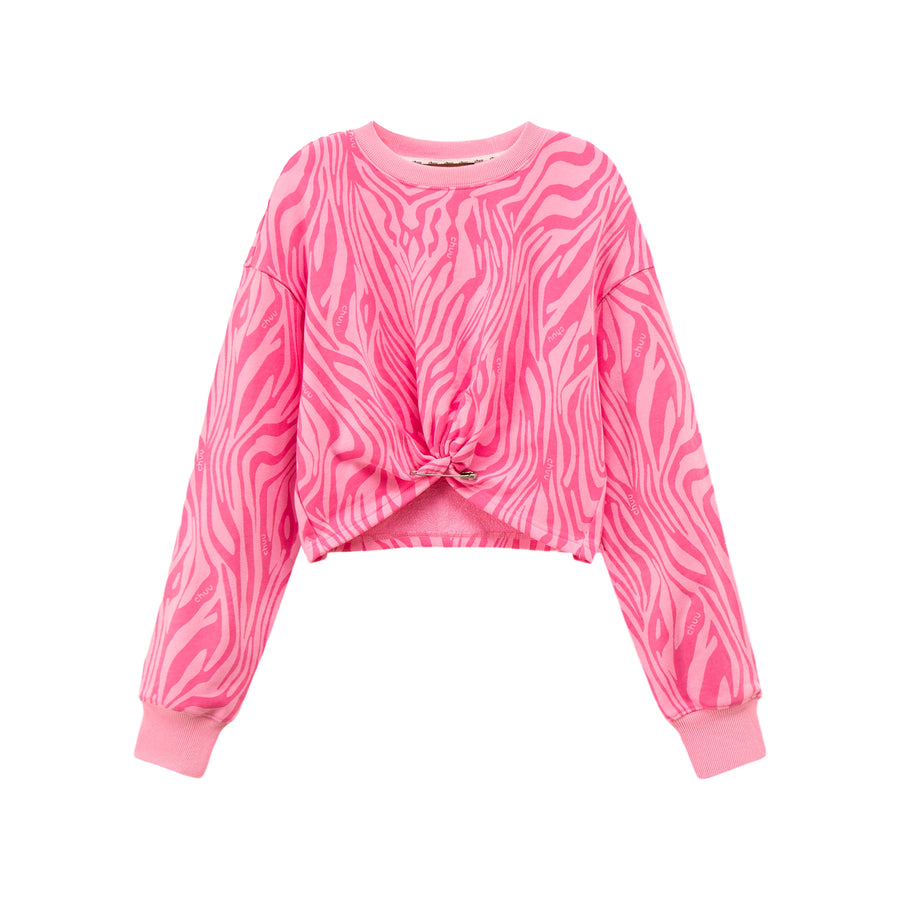 CHUU Zebra Crop Sweatshirt