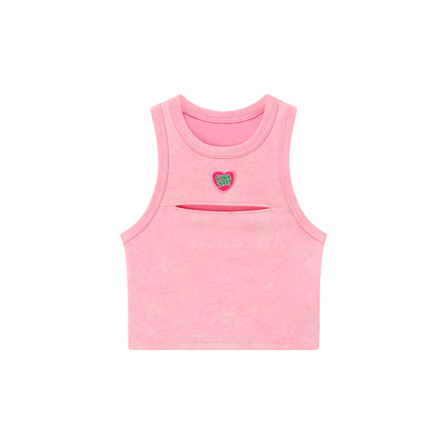 CHUU Undeniable Synergy Heart Slit Sleeveless Top