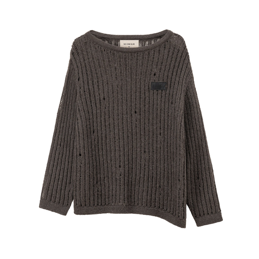 CHUU Ribbed Open Knit Loose Fit Sweater