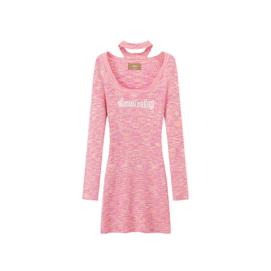 CHUU Chuu Baby Choker Knit Dress