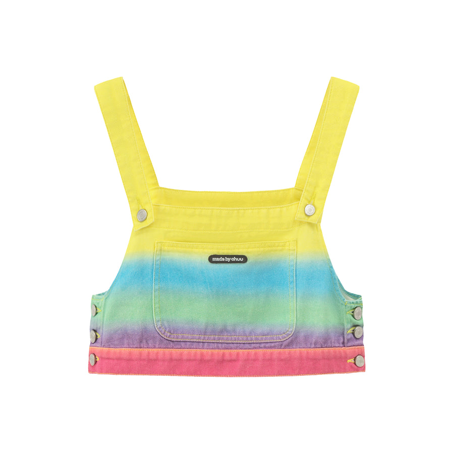 CHUU Rainbow Cropped Overall Top