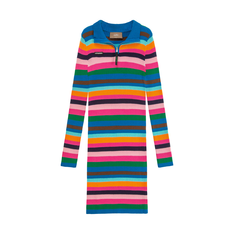 CHUU Colorful Skies Rainbow Striped Knit Dress